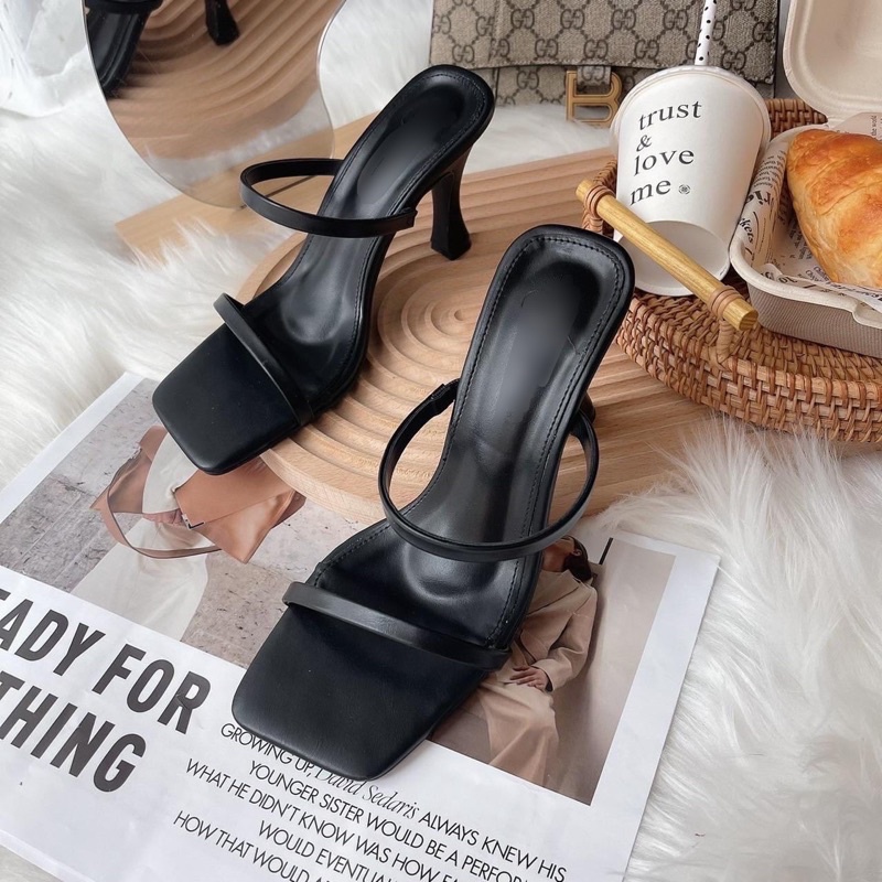 พร้อมส่ง +1 size จากปหติ รองเท้าส้นสูง KK657  highheel  KIMKUNG คาดหน้า รองเท้าส้นเข็ม
