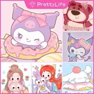 【PL】Sanrio เพชรคูโรมิ 5D ขนาด 30x30 ซม. สําหรับตกแต่งผนังบ้าน DIY