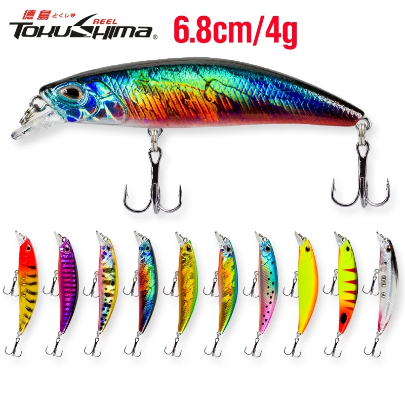 Tokushima เหยื่อตกปลาน้ําเค็ม 3D 6.8 ซม. 4 กรัม 1 ชิ้น