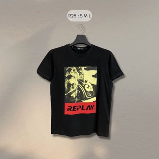     Replay (TSM-REP-025) แขนสั้น เสื้อยืดคอกลม คอตตอน100% สกรีนลายสวยๆ ใส่สบาย ชายและหญิงใส่ได้