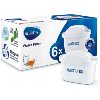 Brita MAXTRA+ ตลับไส้กรองน้ํา ของแท้ พร้อมเทคโนโลยี Perfect-Fit สําหรับเหยือกกรองน้ํา BRITA ลดคลอรีน มะนาว และสิ่งสกปรก แพ็คละ 6 ชิ้น