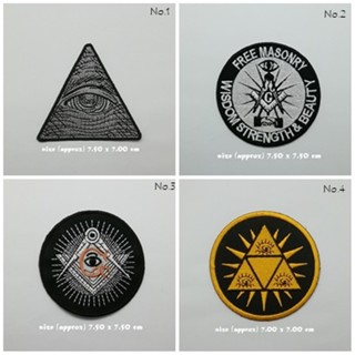 ILLUMINATI ตัวรีดติดเสื้อ แจ๊คเก็ต อาร์ม  ยีนส์ Hipster Embroidered Iron on Patch  DIY