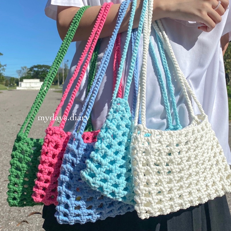 baby jelly bag 🛼 กระเป๋าถัก ไหมพรม กระเป๋าสะพายเกาหลี