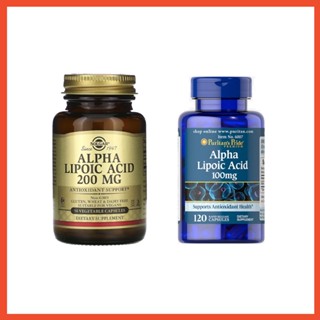 Alpha Lipoic Acid ( ALA, กรดอัลฟาไลโปอิก ) ชนิดเม็ด Solgar, Puritan