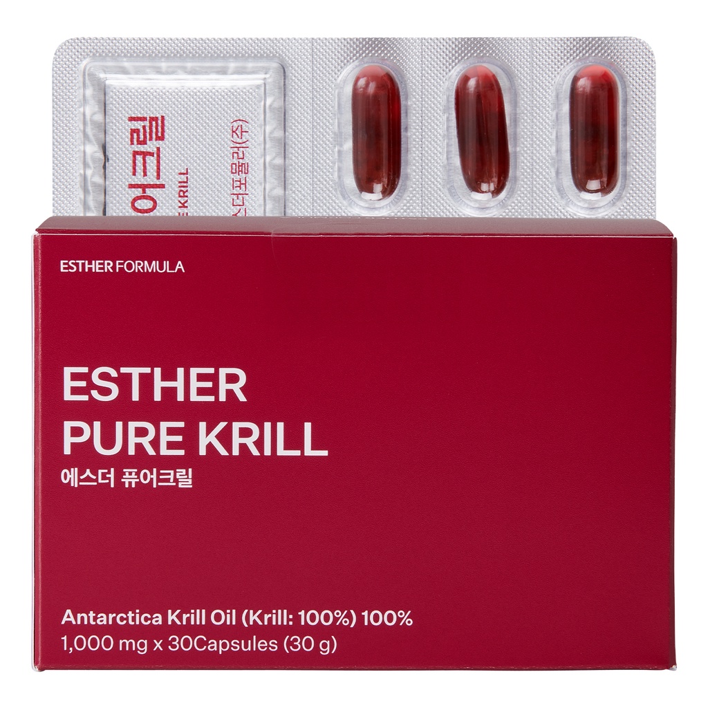 [ สูตร Esther ] Pure Krill | 1000มก . X 30 แคปซูล | การไหลเวียนโลหิต | Krill