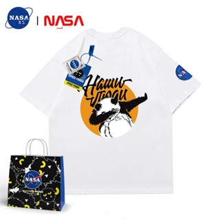 【พร้อมส่ง】เสื้อแขนสั้นลําลอง ผ้าฝ้าย พิมพ์ลายแพนด้า Nasa ทรงหลวม ใส่สบาย อินเทรนด์