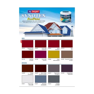 Beger สีทาหลังคา​ เบเยอร์ ซินโนเท็กซ์​ Synotex Roof Paint ขนาด 3.785 ลิตร