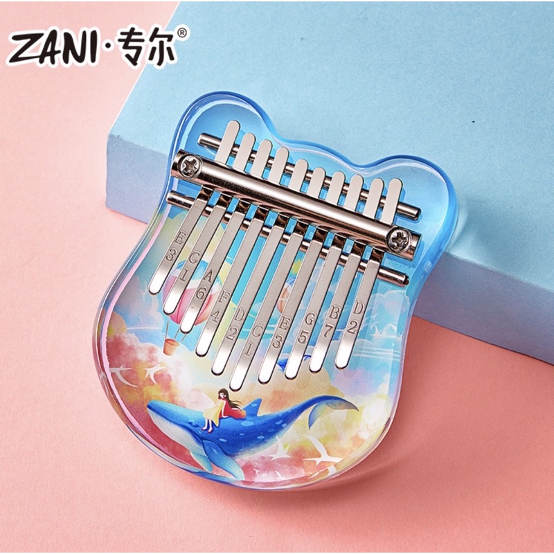 Zani Kalimba อะคริลิค 10 คีย์ พร้อมค้อนจูนเสียง