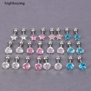 [highbuying] 1 คู่ แฟชั่น ที่เรียบง่าย คริสตัล เพทาย ต่างหูสตั๊ด ต่างหูสเตนเลส กระดูกอ่อน กระดูกหู ต่างหูเล็บ สําหรับผู้หญิง ปาร์ตี้ มินิมอล เครื่องประดับ ใหม่ พร้อมส่ง