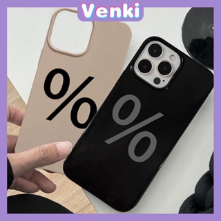 VENKI - Case For iPhone 14 Pro Max Soft TPU Candy Case Percentage Symbol Glossy Black Khaki Camera Protection Shockproof For iPhone 13 12 11 Pro Max 7 8 Plus X XR