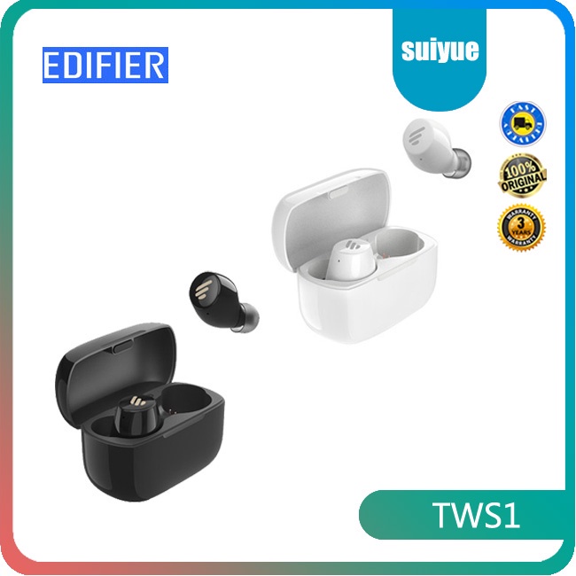 Edifier TWS1 bluetooth headset binaural wireless in-ear earbuds sports running stealth 5.0 mini unli