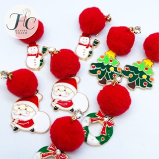 ส่งไว!!ต่างหูคริสต์มาส ประดับพู่ปอมปอม น้ำหนักเบา น่ารักมาก christmas earrings