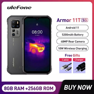 Ulefone Armor 11T 5G แรม 8 รอม 256 GB แบตเตอรี่ 5200 MAh หน้าจอ 6.1 นิ้ว กันน้ำ กันฝุ่น กล้องหลัง 48 MP  android 11