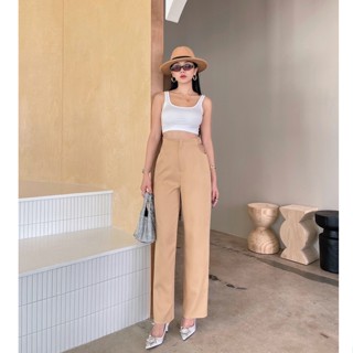 Nudeaholic New Arrival Pants กางเกงขายาวทรงกระบอก ดีเทลเว้าเอว แซ่บนิดๆ ให้ซิปรูดขึ้นถึงขอบเอว SA 4U SA LSPx