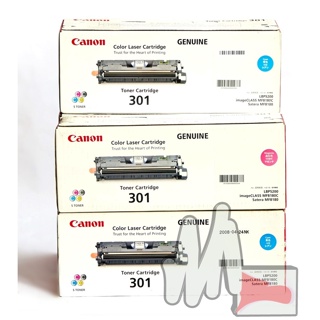 Canon Cartridge 301 C , M ผงหมึกสีฟ้า มี 2 ตลับ และสีแดง 3 ตลับหมึกโทเนอร์แท้