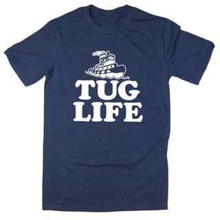 [COD] เสื้อยืดผ้าฝ้าย 100% พิมพ์ลาย Tug Life Boat โอเวอร์ไซซ์ สีน้ําเงิน สําหรับผู้ชาย XS-6XLS-5XL