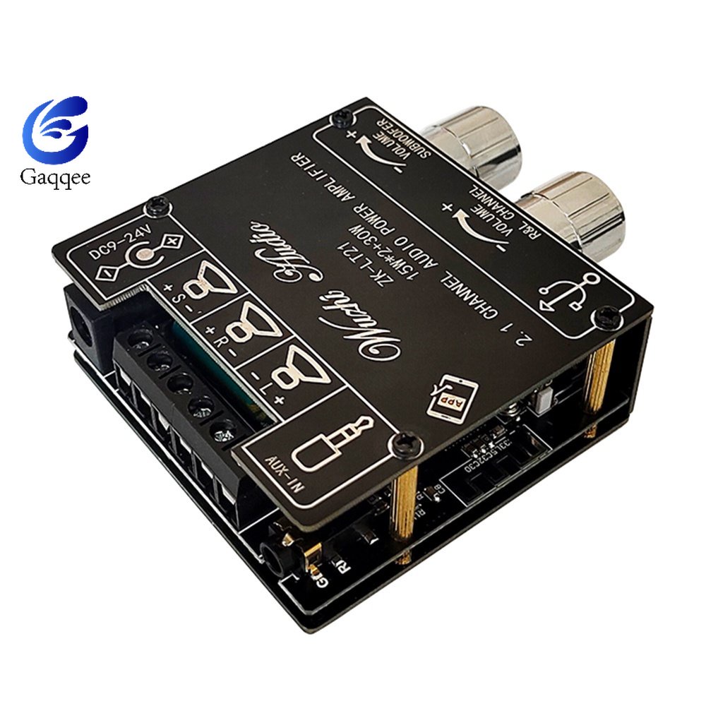 Gaqqee บอร์ดโมดูลขยายเสียงดิจิทัล บลูทูธ ZK-LT21 2.1 ช่อง 15WX2+30W พร้อมซับวูฟเฟอร์ สําหรับบ้าน และ