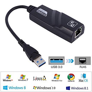 USB 3.0 to RJ45 Gigabit Lan 10/100/1000 Ethernet Adapter แปลง USB3.0 เป็นสายแลน ไดรเวอร์ในตัว