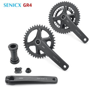 Senicx GR4 ชุดข้อเหวี่ยงโซ่ ความเร็วเดี่ยว คู่ 110/80 BCD 42T 30-46T 170 มม. สําหรับจักรยานกรวด Cyclo-Cross Bb24 มม.