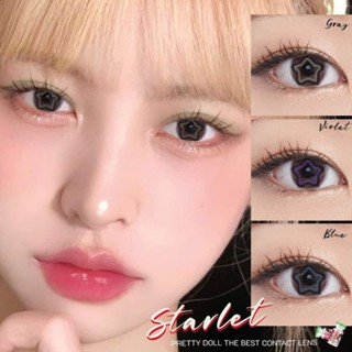 คอนแทคเลนส์ รุ่น Starlet ยี่ห้อ Pretty doll มีสีเทา ตาล ฟ้า เขียว ม่วง สายตาปกติ