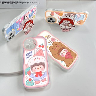 Huawei Nova 5T 4E 3 3i เคสหัวเว่ย สำหรับ Case Cartoon Lovely Girl With Free Holder เคส เคสโทรศัพท์ เคสมือถือ Full Back Cover Soft Cases Protective Shell Shockproof Casing