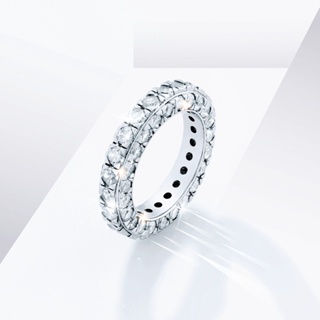 SWAN - Pave Ring iii แหวนเงินแท้ แหวนฝังเพชรรอบ ฝังเพชรคิวบิกเซอร์โคเนีย cubic zirconia