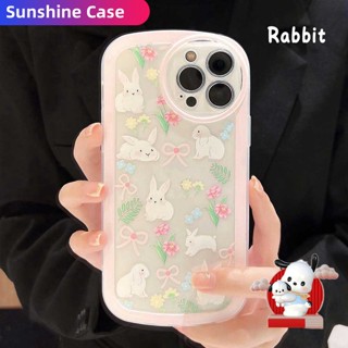 เคสโทรศัพท์มือถือ TPU นิ่ม ลายดอกไม้ กระต่าย สําหรับ Vivo V25 Y35 Y16 Y22 Y02s V23 V20Pro Y15A Y15S Y21 Y21s Y21T Y33s Y33T Y20 Y20i Y12s Y17 Y12 Y11 Y15 Y1s Y91C S1 Y91i Y50 Y95 Y51 Y31