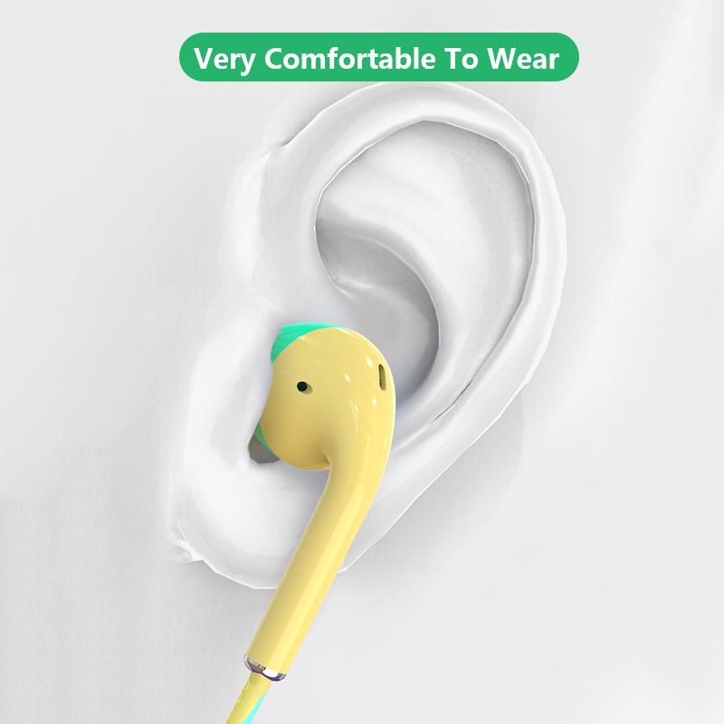 หูฟัง พร้อมไมค์โครโฟน Macaron Candy Series Stereo High Bass Handfree 3.5 มม. ชุดหูฟังแบบมีสาย