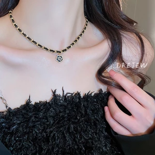 DREJEW สร้อยคอโซ่ทอง 18K จี้รูปดอกไม้ ประดับเพทาย หรูหรา สําหรับผู้หญิง
