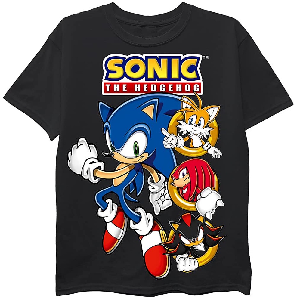 Adult T-Shirt SEGA Boys Sonic The Hedgehog Shirt - Featuring Sonic, Tails - Men's T-Shirts