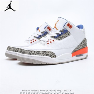 ของแท้ 100% N_ike Air Jordan 3 Retro OG AJ3 รองเท้าบาสเก็ตบอล สําหรับผู้ชาย และผู้หญิง