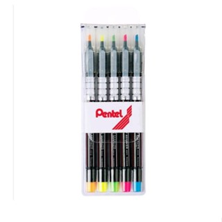 Pentel ปากกาเน้นข้อความ 5สี ปากกาไฮไลท์ รุ่น S512-5 (ชุด5สี)