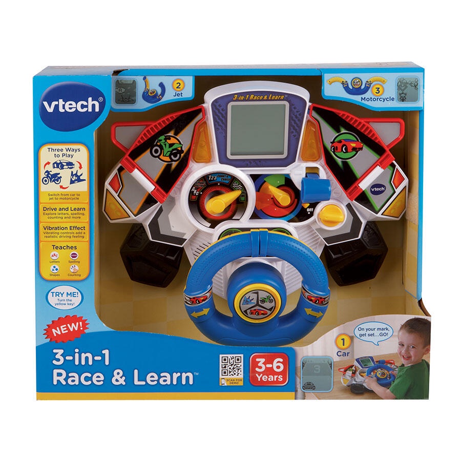 Toys R Us Vtech วีเทค Race &amp; Learn พวงมาลัยหัดขับ 3-In-1 (933298)