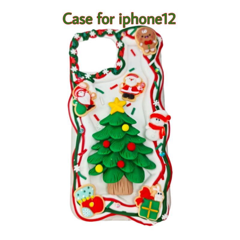 case iphone12 เคสไอโฟน12 เคสไอโฟน ธีมคริสต์มาส เคสวิปครีม Christmas case