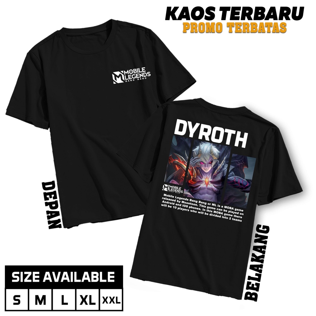 เสื้อยืด DIMENSIONS - Mobile Legends MLBB T-Shirt - DYROTH - Mobile Legends / All Role T-Shirt - Coo