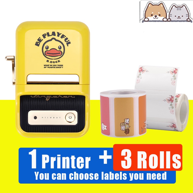 Niimbot B21 Sticker Printer No Ink Thermal Printing With 3 Rolls