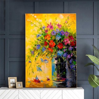 โปสเตอร์ภาพวาดดอกไม้ สีแดง และสีชมพู สําหรับตกแต่งผนัง