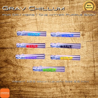 Grav Chillum 3.5 Inch for Dry Herb | One hitter Purple Body