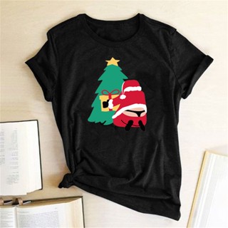 ⚡️ พร้อมส่ง⚡️ Christma Gift Funny Santa Claws T Shirt Women Christmas Trees  T Shirt Fashion Clothes Short