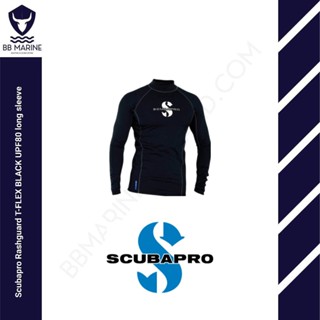 BBMarine เสื้อดำน้ำแขนยาวชาย Scubapro Rashguard T-FLEX BLACK UPF80 long sleeve X65231