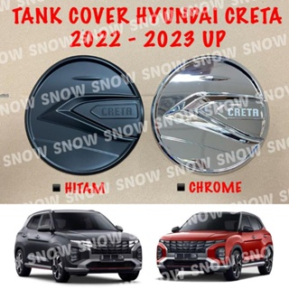 Hitam ฝาครอบถังน้ํามัน สีดําโครเมี่ยม สําหรับ Hyundai Creta 2022 2023 2024 2025