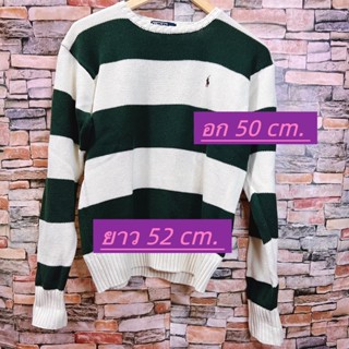 Polo Ralph Lauren Sweater เขียว-ครีม (มือ2)