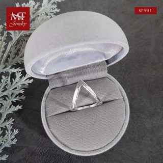 MT แหวนเงินแท้ ดีไซน์แบบ V Shaped แบบเก๋ไก๋ สวยงาม ไซส์: 54 Solid 925 Sterling Silver Ring (sr591) MT Jewelry มณีธารา