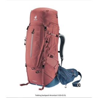 เป้ deuter รุ่น Aircontact X 60+15SL โลโก้ใหม่ ปี 2023 สีส้มน้ำตาล Redwood Ink