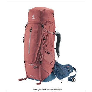 เป้ deuter รุ่น Aircontact X 60+15SL โลโก้ใหม่ ปี 2023 สีส้มน้ำตาล Redwood Ink