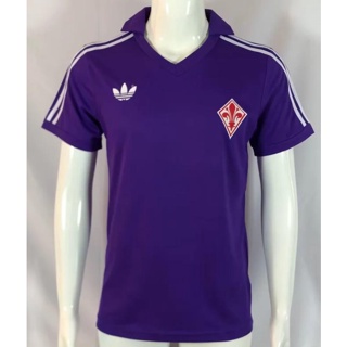 เสื้อกีฬาแขนสั้น ลายทีมชาติฟุตบอล Fiorentina 79/80 ชุดเหย้า สไตล์เรโทร คลาสสิก