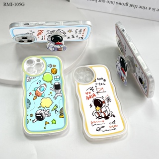 Xiaomi Redmi 10 10C 10A 9 9A 9C 8 6A 5A 4A 5G สำหรับ Case Cartoon Astronaut Moon Wave Bracket เคส เคสโทรศัพท์ เคสมือถือ Full Back Cover Soft Cases Protective Shell Shockproof Casing