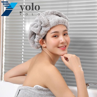 Yolo หมวกผ้าขนหนู ผ้าโพกหัว ดูดซับน้ํา ใยถ่านไม้ไผ่ ป้องกันแบคทีเรีย แห้งเร็ว สําหรับผู้หญิง