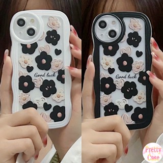 เคสโทรศัพท์มือถือ ทรงวงรี ลายดอกไม้ สีชมพู สีดํา สําหรับ Samsung Galaxy A04 A51 A52S A53 A72 A73 A03S A02S A13 A22 A23 A32 A33 A50S A30S A21S A20S A10S A30