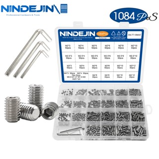 Nindejin ชุดสกรูสเตนเลส M2-M10 หัวแบน หกเหลี่ยม